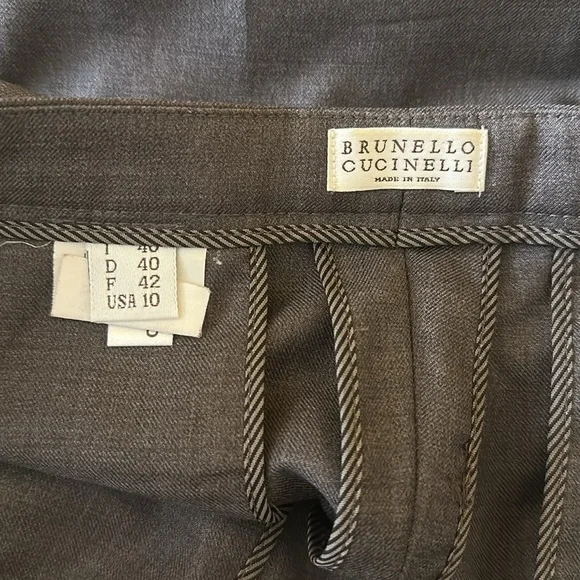 Brunello Cucinelli Slim Leg Cropped Trousers Cigarette pants Size IT 46 US 10